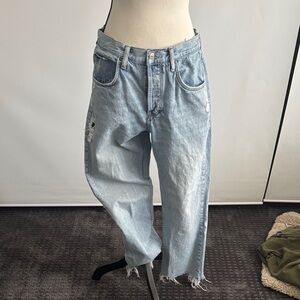 nuuds Light Blue Distressed Women Jeans